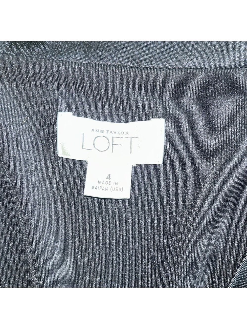 LOFT: Black V-Neck Midi Dress: Size 4 - Picture 7 of 9